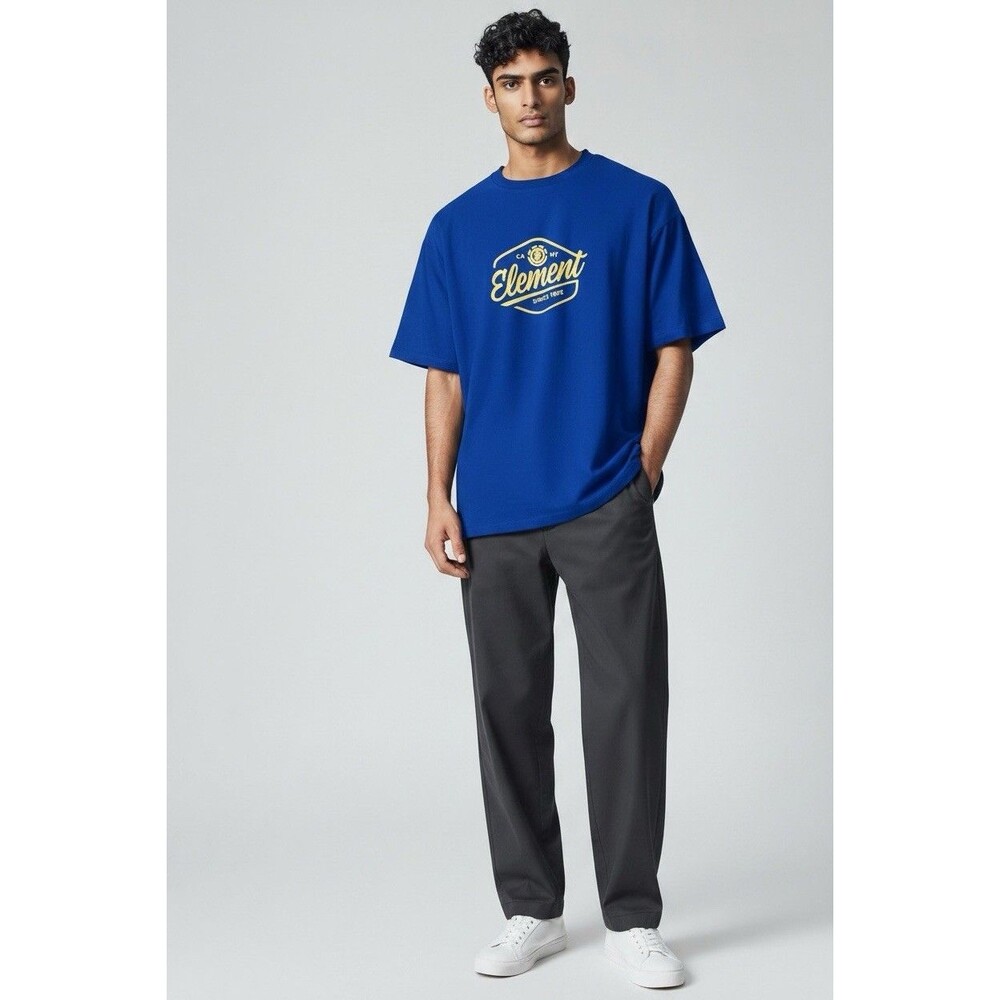 Element Men’s Skateboarding Blue Graphic T-shirt Size S CA NY Logo Vintage retro